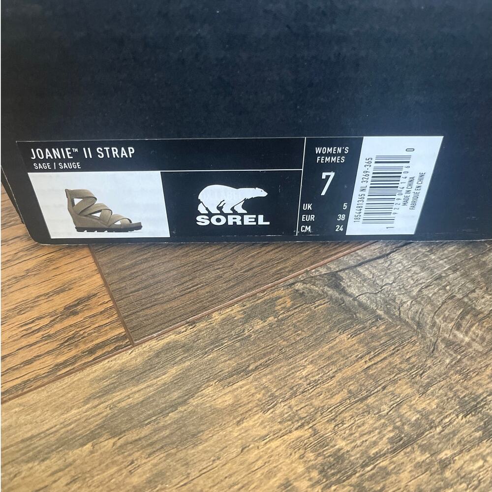 Like New SOREL Joanie II Strap Wedge Sandals in Sage Green (7/38) - Picture 7 of 7